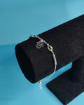 Pulsera Ajustable Bolitas Chiche Mano De Fatima Circones Verdes