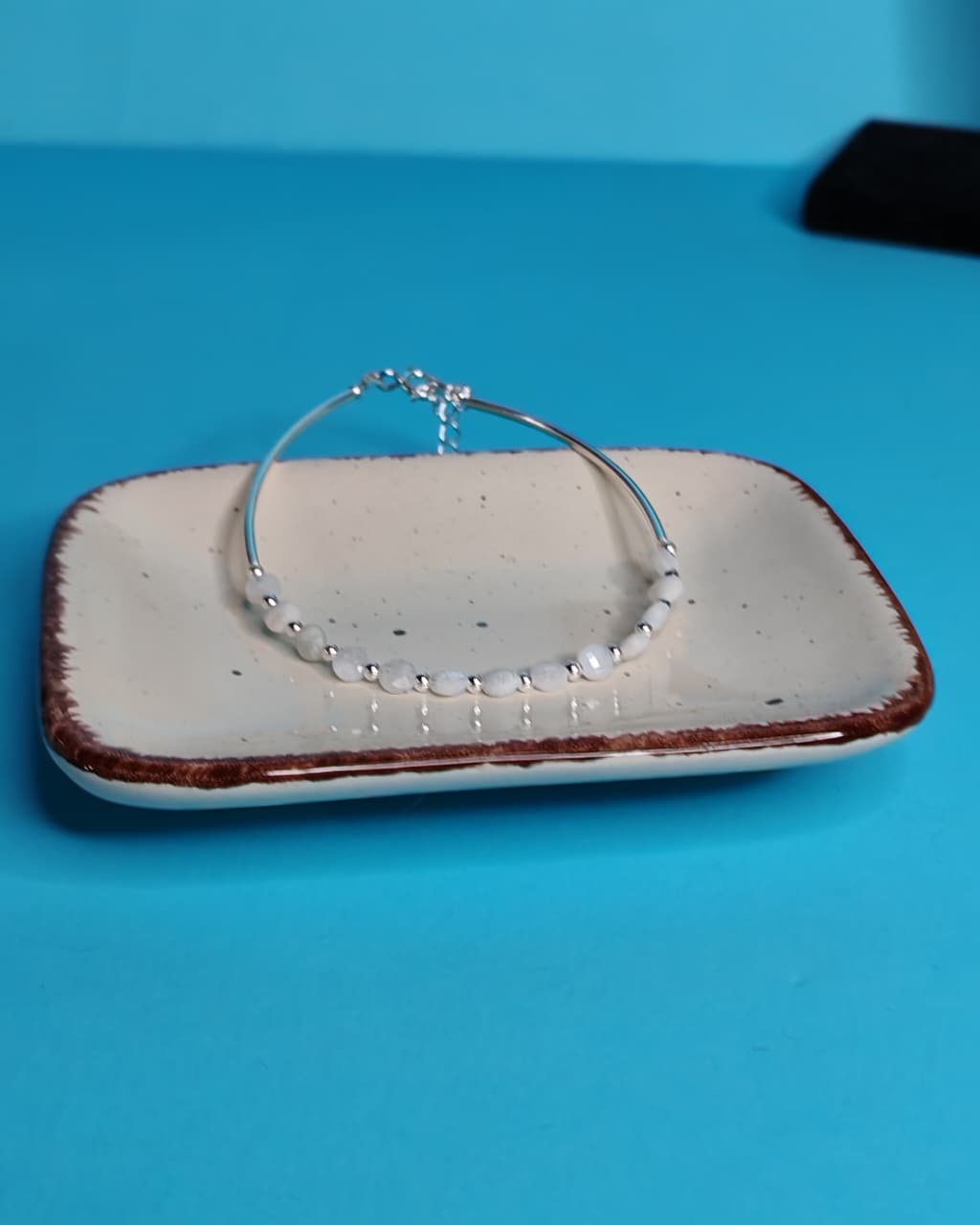 Pulsera Piedra Natural Con Tubo Piedra Luna