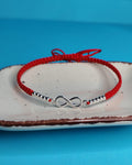 Pulsera De Protecciòn Hilo Rojo Con Bolitas De Plata Infinito