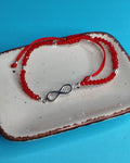 Pulsera De Protecciòn Hilo Rojo Con Cristales Rojos Infinito