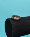 Anillo Microcircones Negros Plata Con Oro
