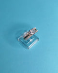 Anillo Compromiso Solitario Microcircones Plata Con Oro