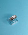 Anillo Compromiso Solitario Doble Trenzado Plata Con Oro