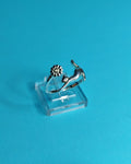 Anillo Ajustable Gatito Flor Circòn Talla 17