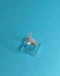 Anillo Doble Linea Microcircones Talla 15