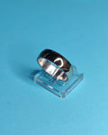 Anillo De Compromiso Plata Con Exterior Oro Talla 18