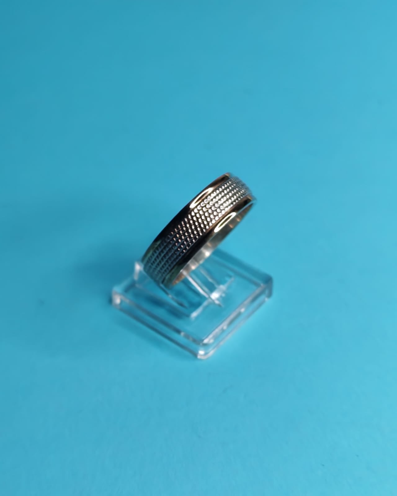 Anillo De Compromiso Plata Con Oro Trenzado Talla 21