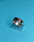 Anillo De Compromiso Oro Con Plata Circulos Talla 26