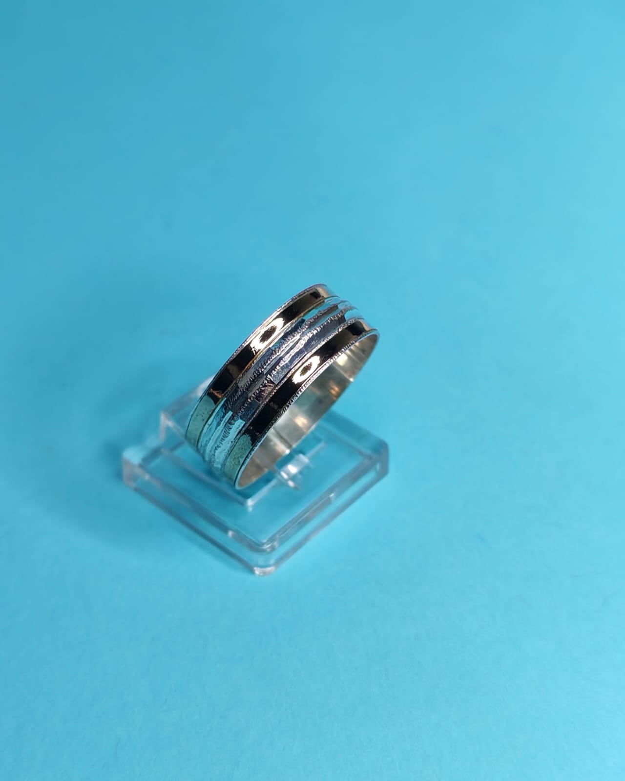 Anillo De Compromiso Plata Con Oro Limado Tallla 20
