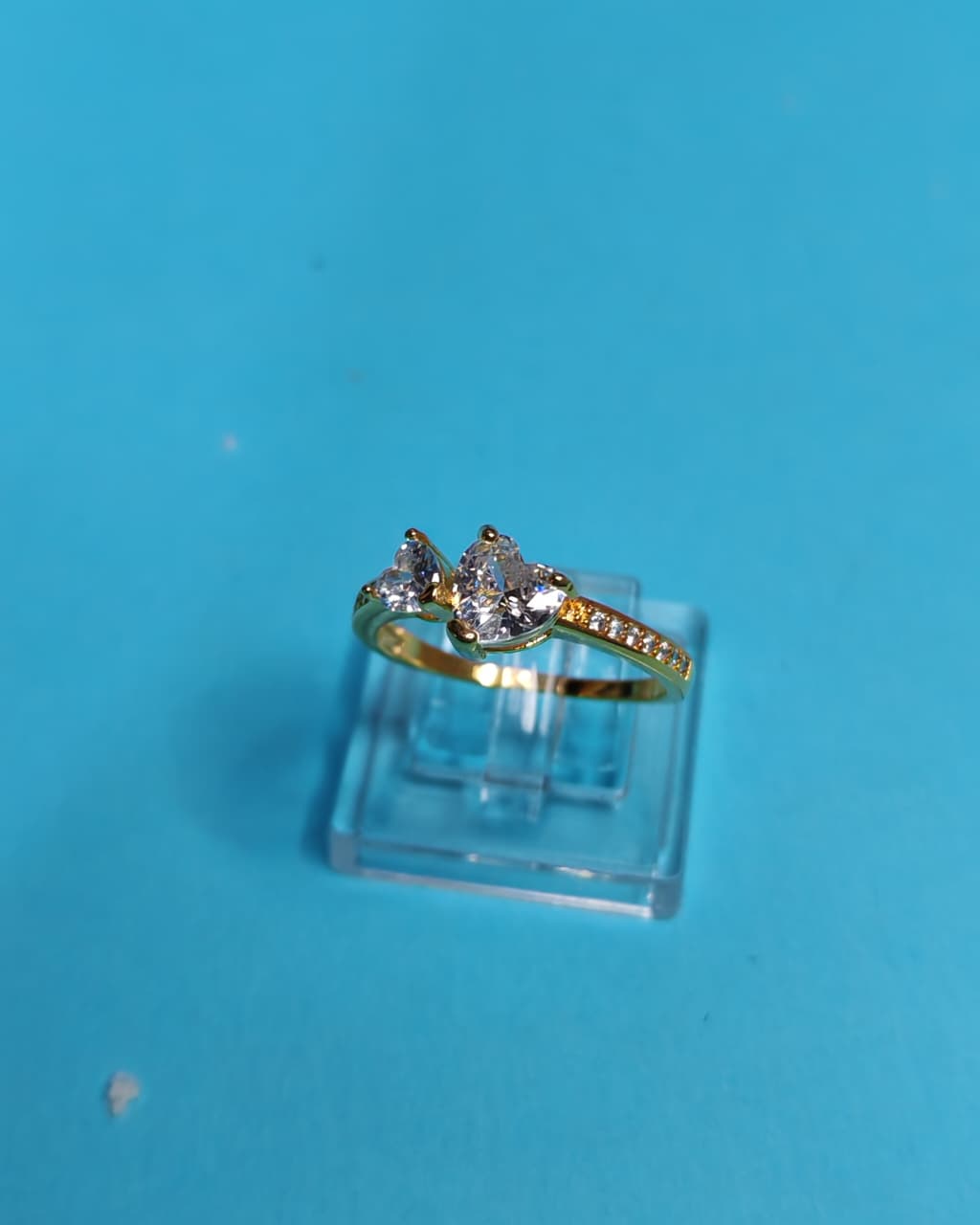 Anillo Dos Corazones Baño de Oro
