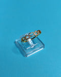 Anillo 5 Corazones Vacios Microcircones Baño de Oro