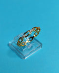 Anillo Cadena Microcircones Baño de Oro