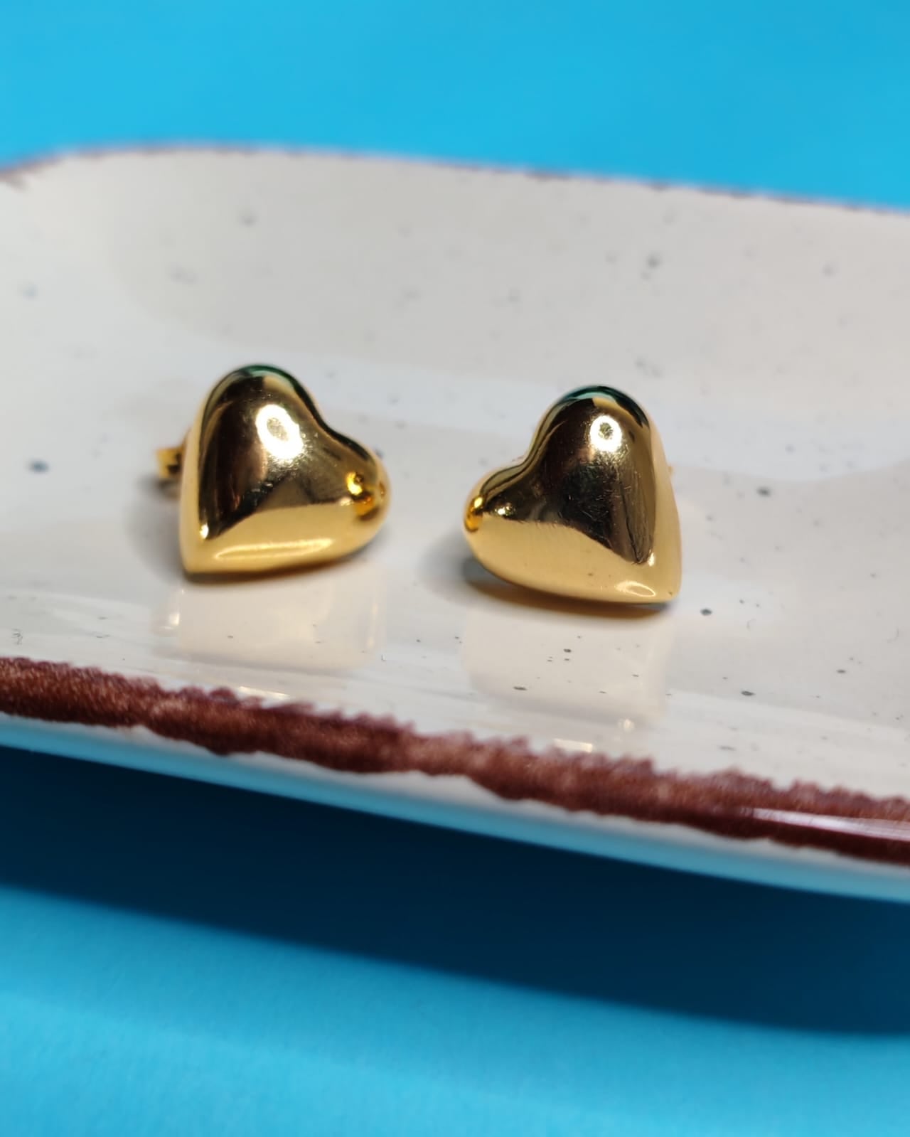Aro Corazon Liso Baño de Oro