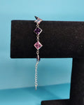 Pulsera Circones Cuadrados Morado y Rosado