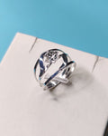 Anillo Curvo Circon Blanco