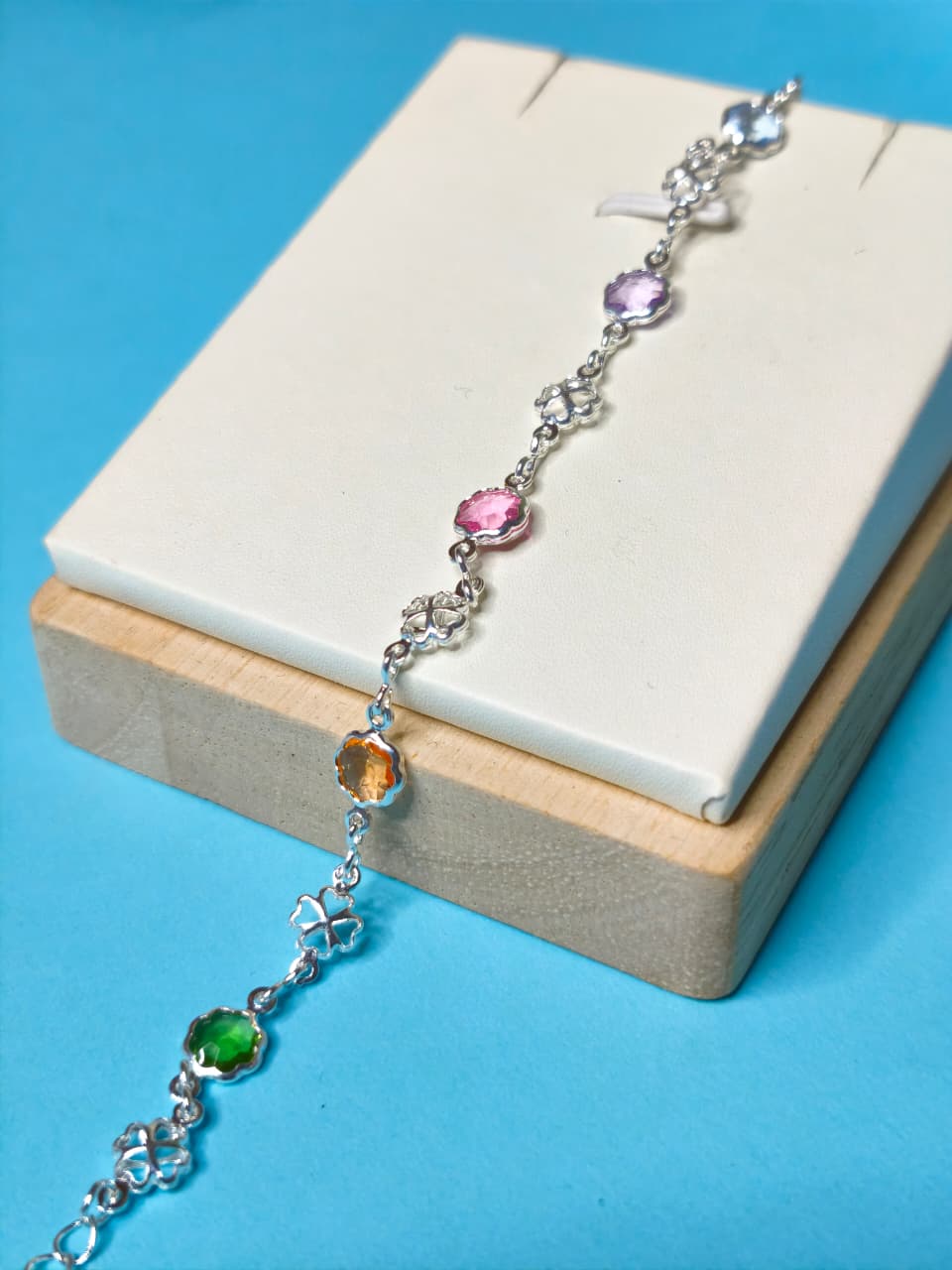 Pulsera Multicolores Trebol Circon