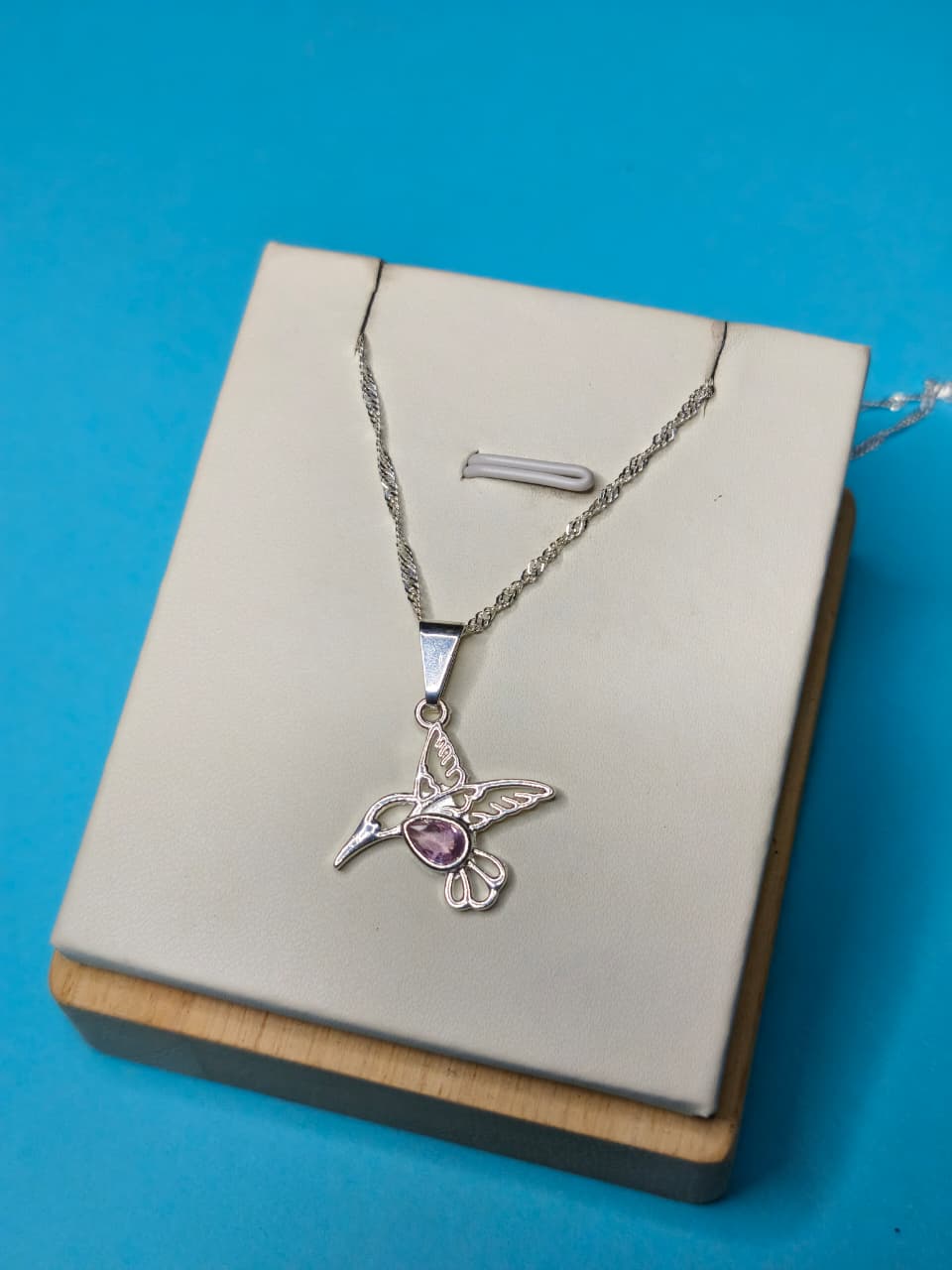 Collar Colibri Calado Rosa
